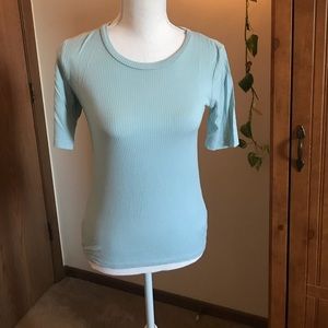 Ribbed, scoop neck shirt